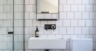 Bathroom, black and white bathroom, industrial luxe, industrial