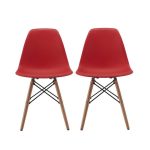 Shop Modern Chair Natural Wood Legs in Color White, Black and Red