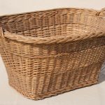 vintage french country chic wicker laundry hamper, big old wash