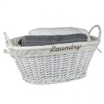 Amazon.com: Home Basics Wicker Laundry Basket (White): Home & Kitchen