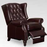 Lazzaro C9016-15 Tufted Wing Back Recliner in Vintage Cranberry