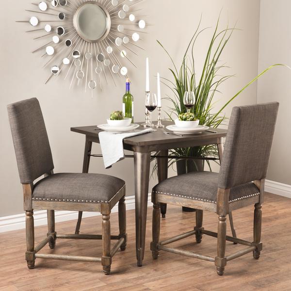 Gray Upholstered Reclaimed Wood Dining Chair