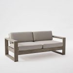 Portside Gray Finish Two Cushion Wooden Frame Sofa