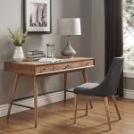 Shop Aksel Brown Wood 3-Drawer Writing Desk iNSPIRE Q Modern - On
