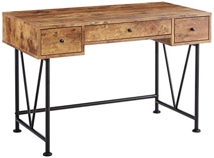 Amazon.com: Glavan 3-Drawer Writing Desk with Antique Nutmeg and