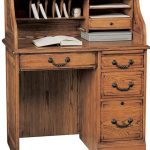 Antique Writing Desk with Roll Top in Solid Wood