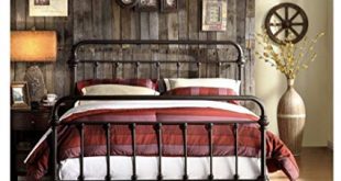 Amazon.com: Wrought Iron Bed Frame Dark Bronze Metal Queen Size Free