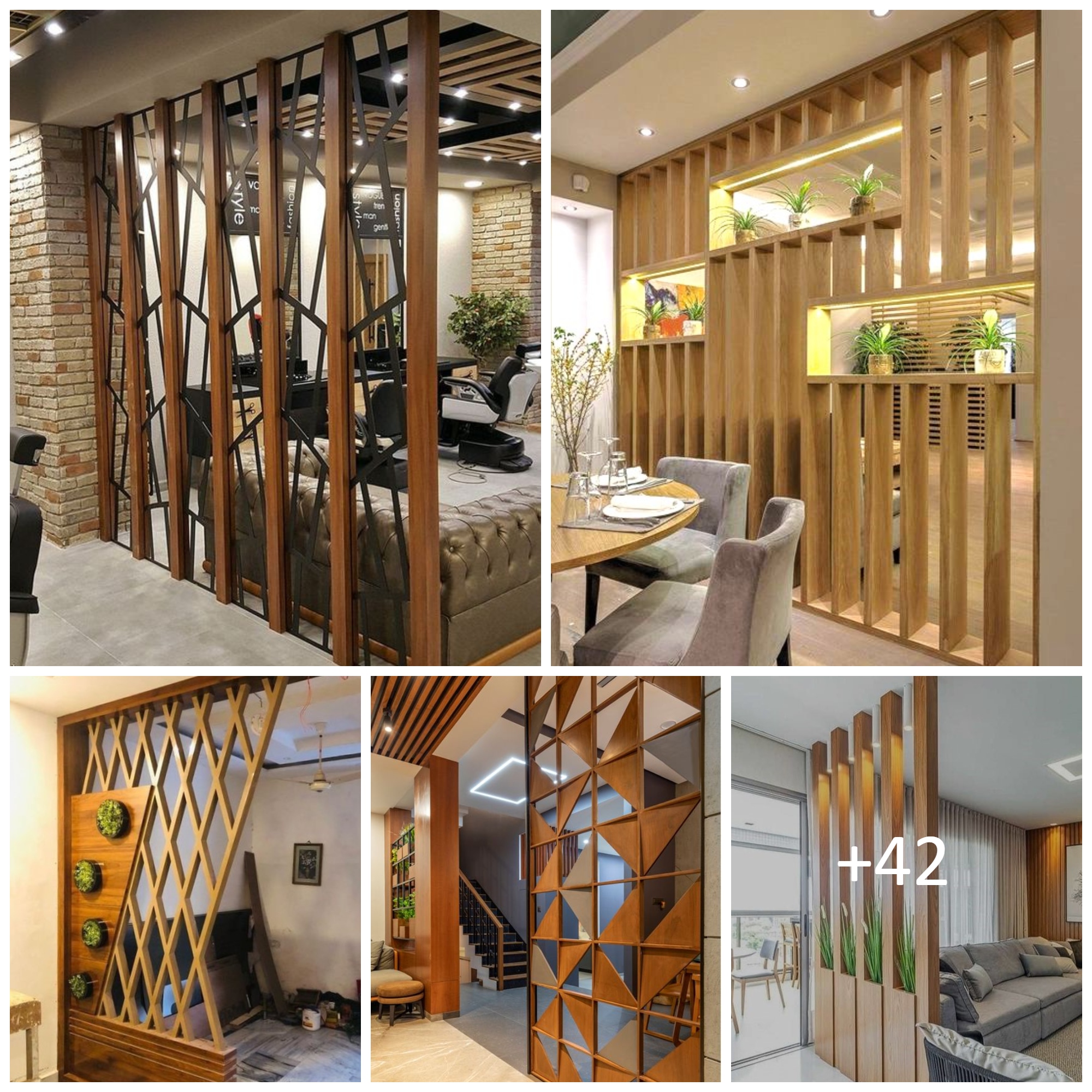 Wooden partition wall Design for Home