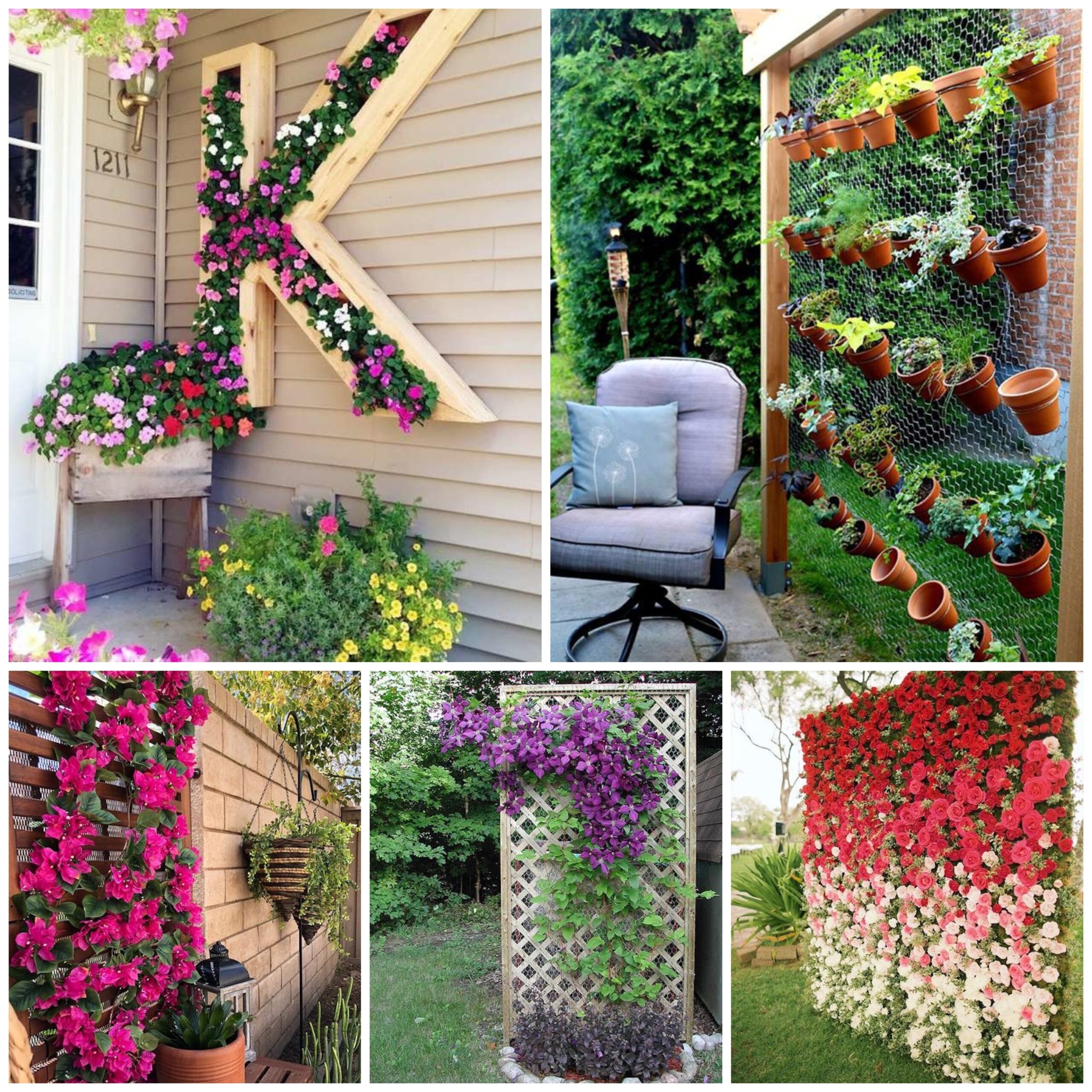 Flowers arranged vertically, like an impressive bed – 36 DIY ideas that will boost the beauty of your yard and garden