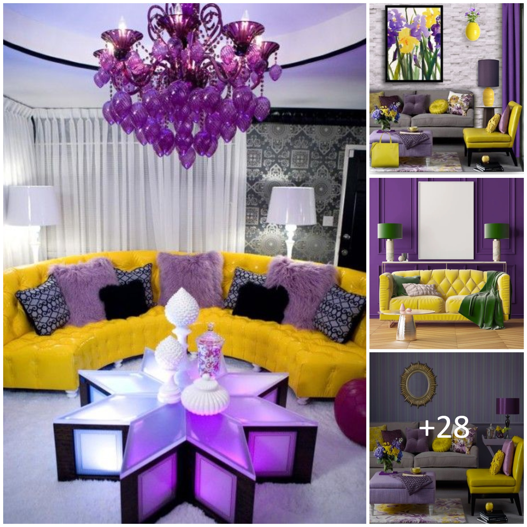 Purple and Yellow Colours For Your Home Decor