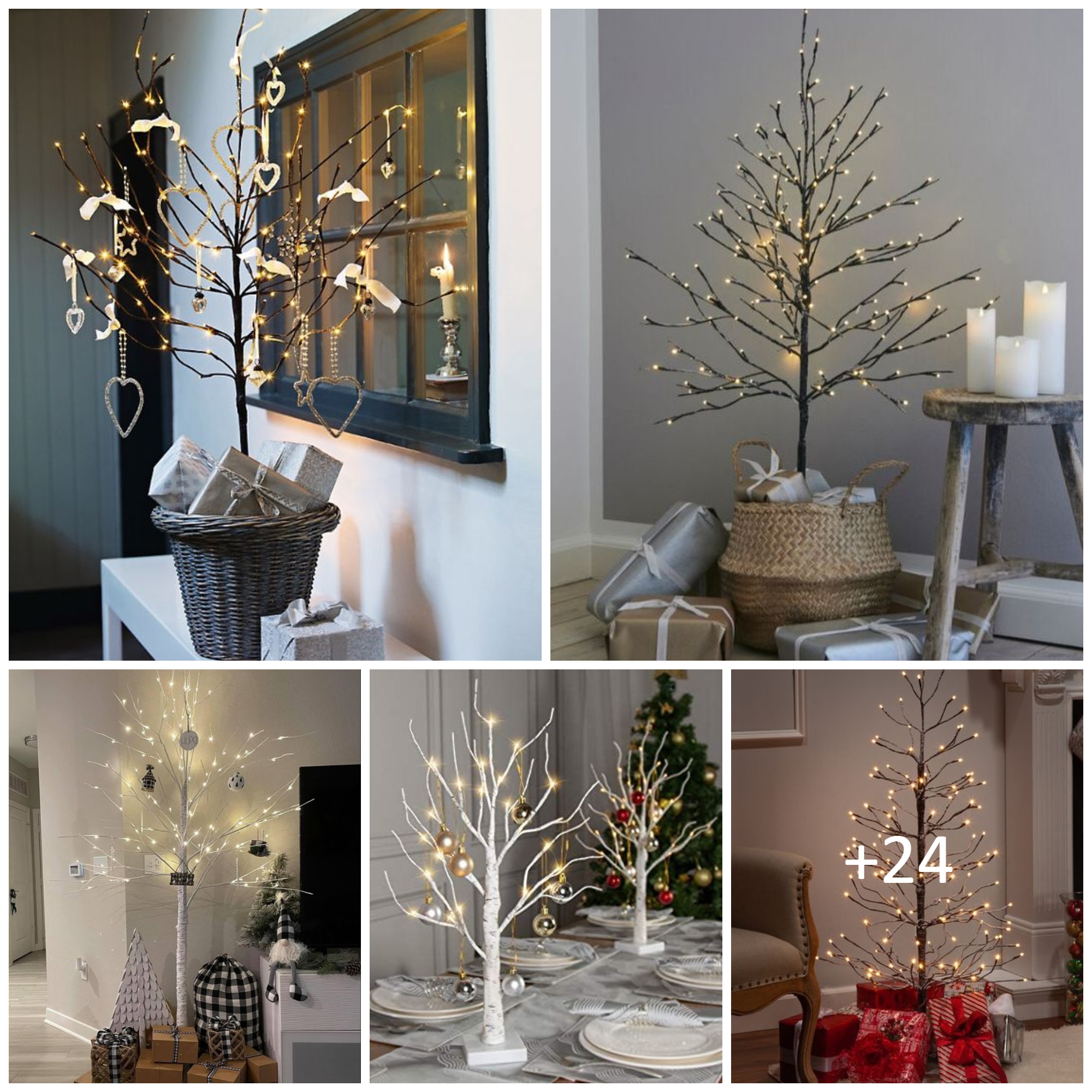 How to use small twigs as a background for Christmas decorations: Great inspirational ideas