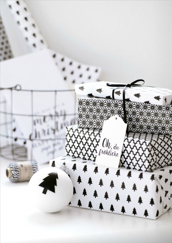 creative printed monochrome gift wrapping paper