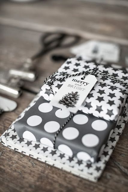 polka dot and star wrapping paper for gifts