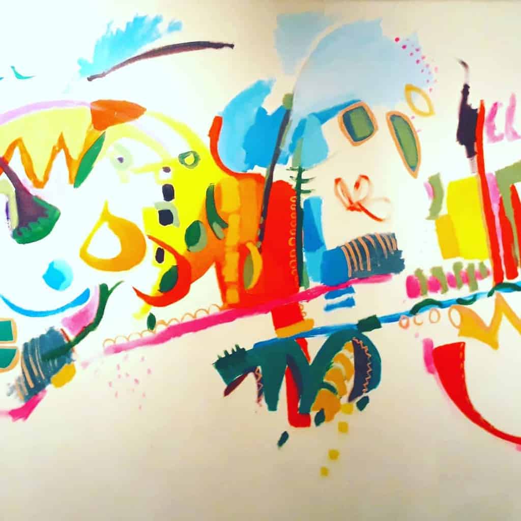 Colorful abstract mural 