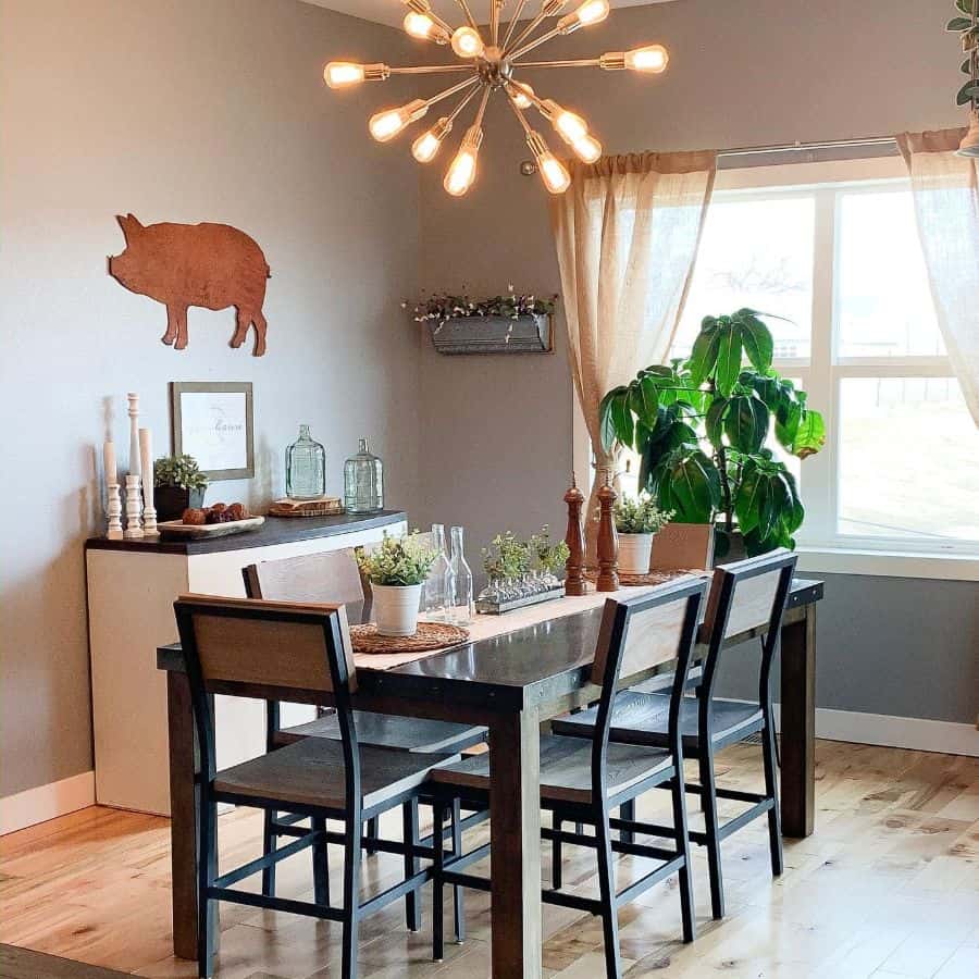 rustic dining room ambience 