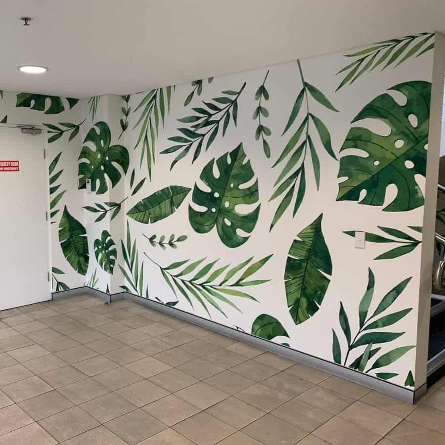 Leaf wallpaper as wall decoration 