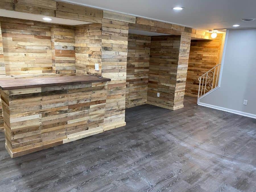 Wooden basement wall cladding 