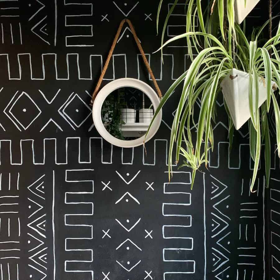 Wall hanging plant with chalkboard paint 
