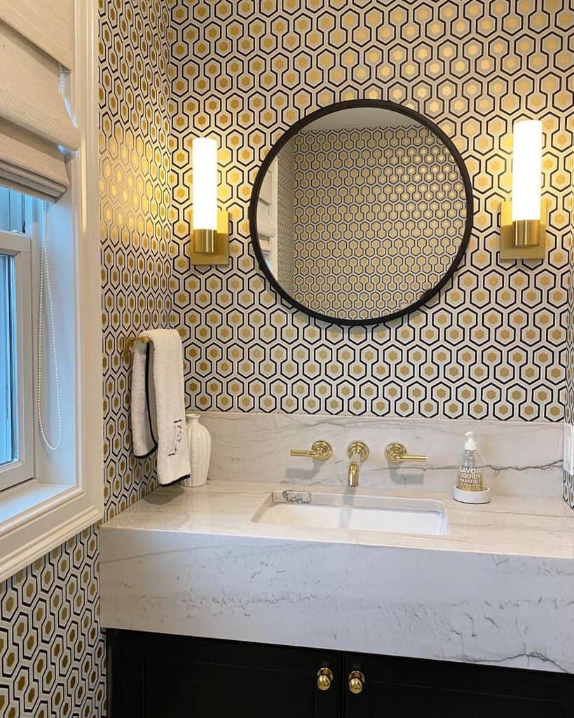 Bathroom marble vanity pattern wallpaper
