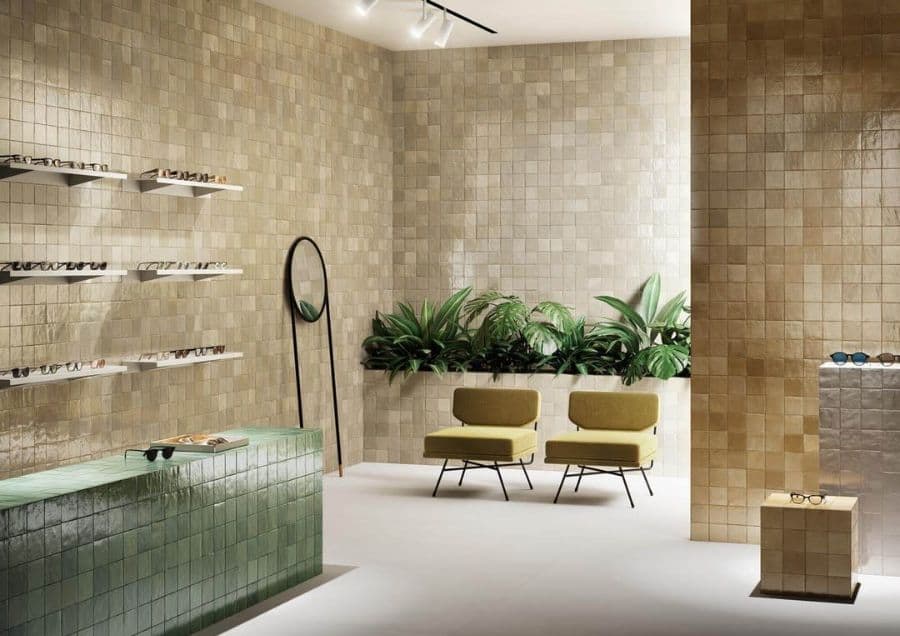 small shop for wall tiles and sunglasses