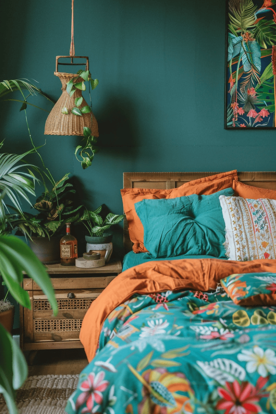 Boho-style bedroom with tropical accents 1709366817 4