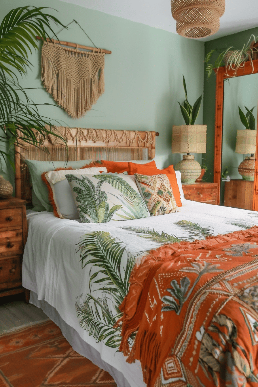 Boho-style bedroom with tropical accents 1709366817 1