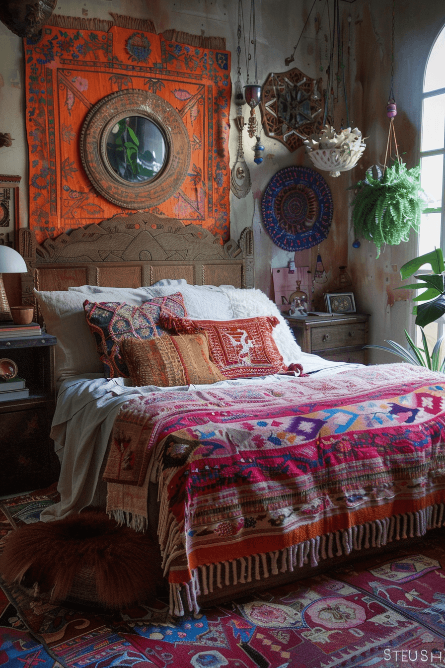 Playful bedroom in boho style 1709380297 3