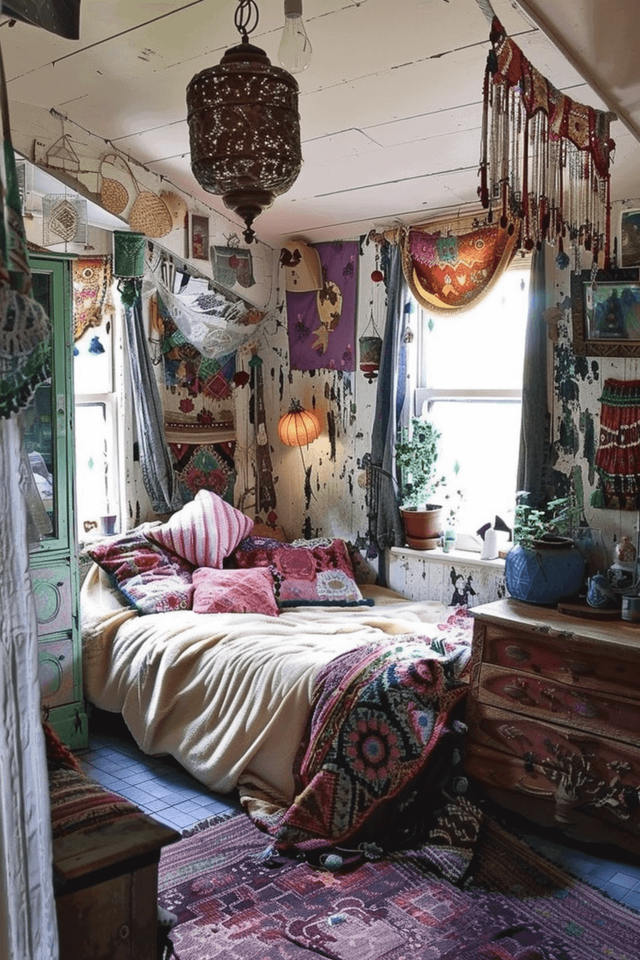 Layered bohemian bedroom ideas with decor 1709381923 4