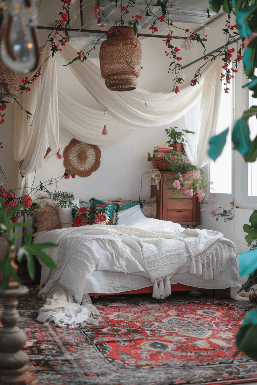 Layered bohemian bedroom ideas with decor 1709381923 3