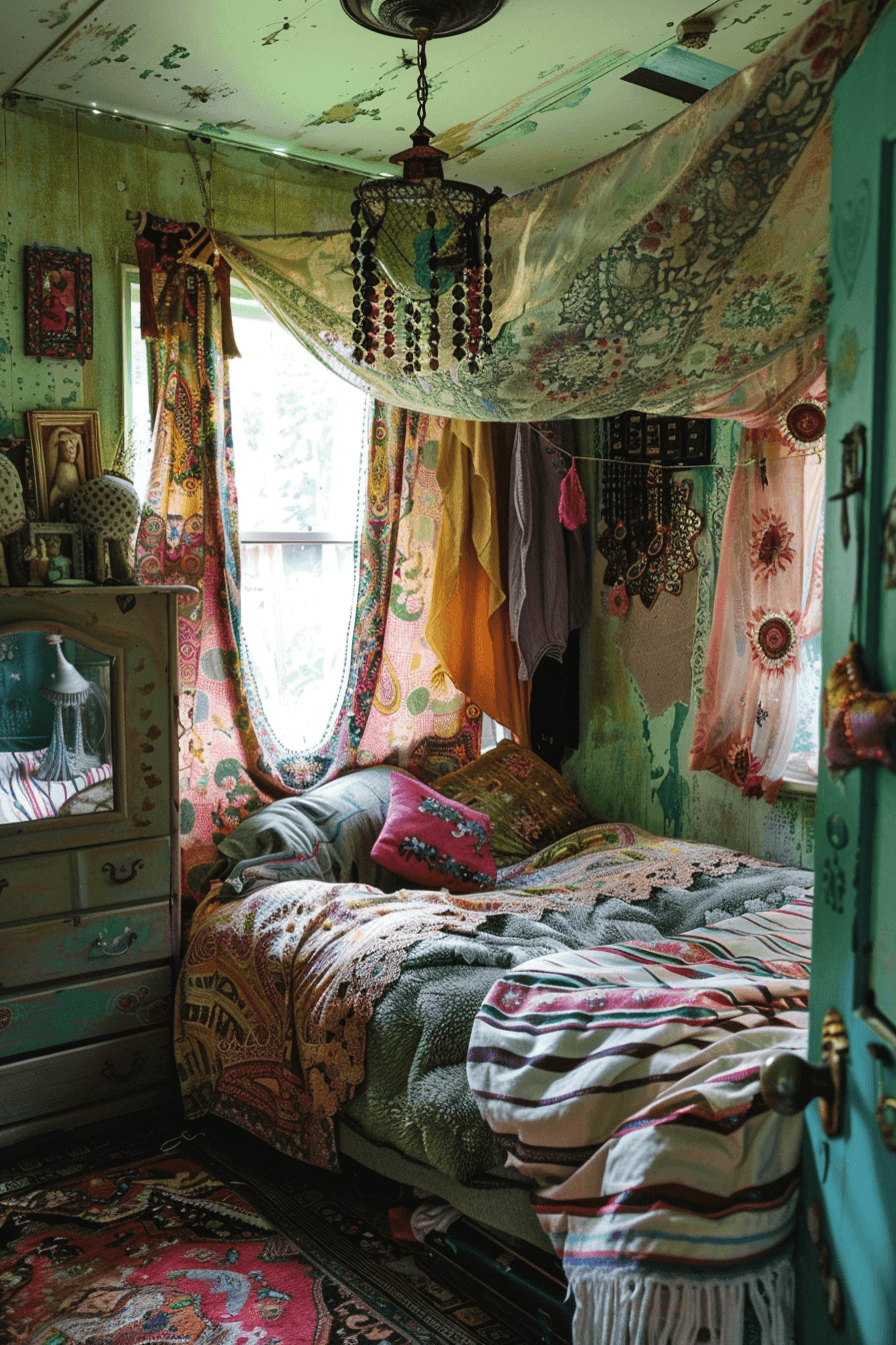Playful bedroom in boho style 1709380297 4