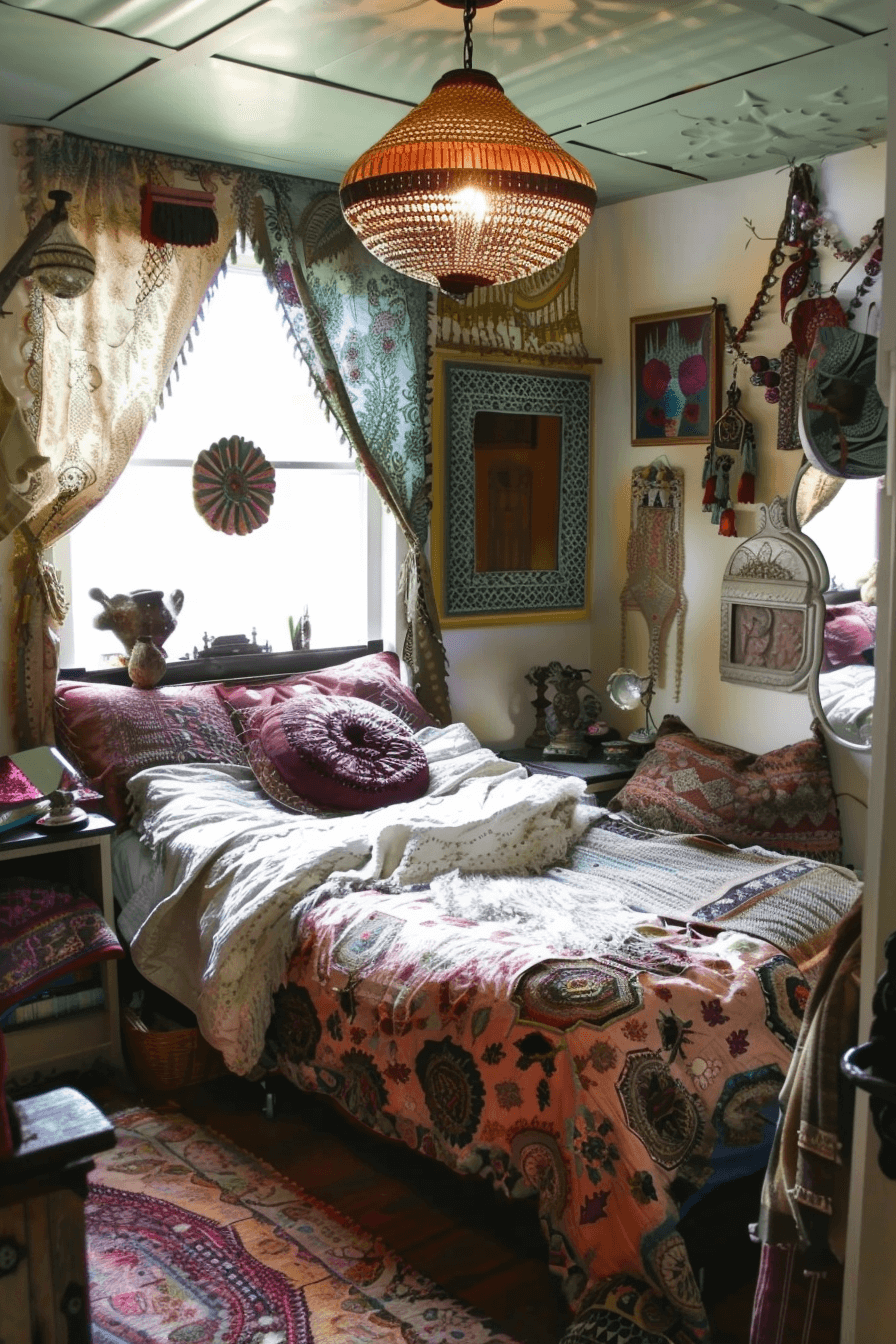 Bedroom with charm in boho style 1709380163 3