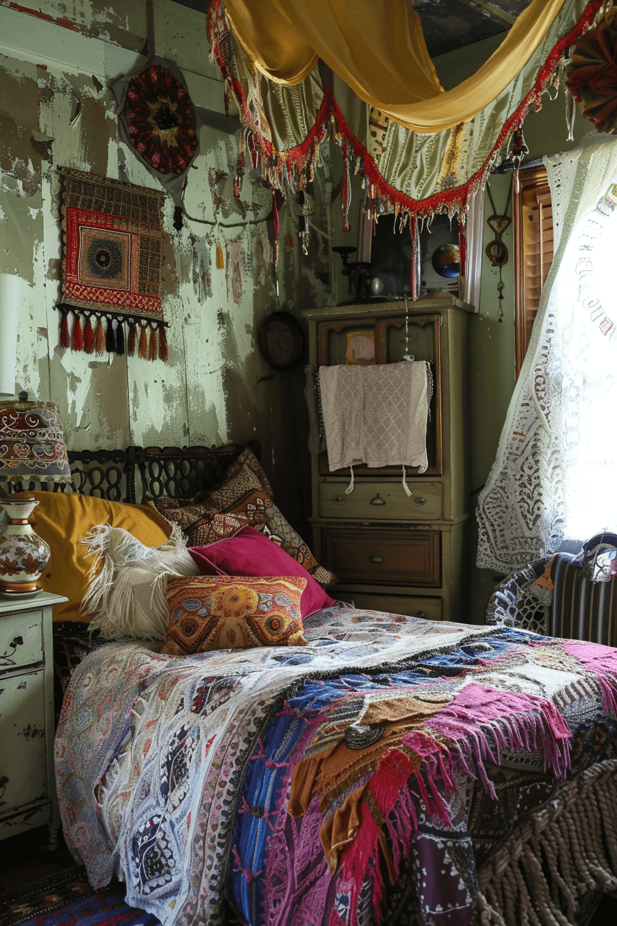Playful bedroom in boho style 1709380297 2