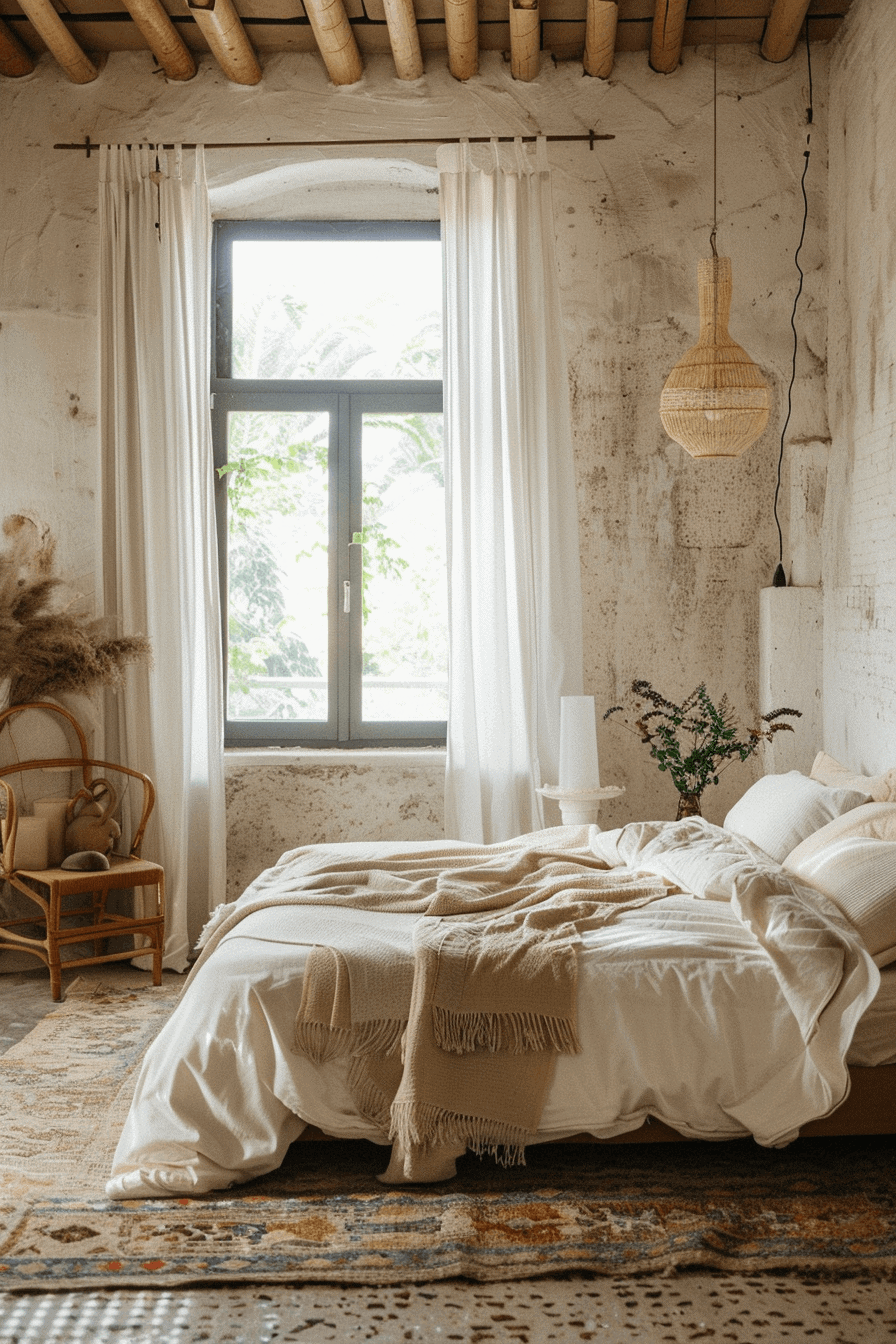 A minimalist bedroom in boho style 1709387642 2