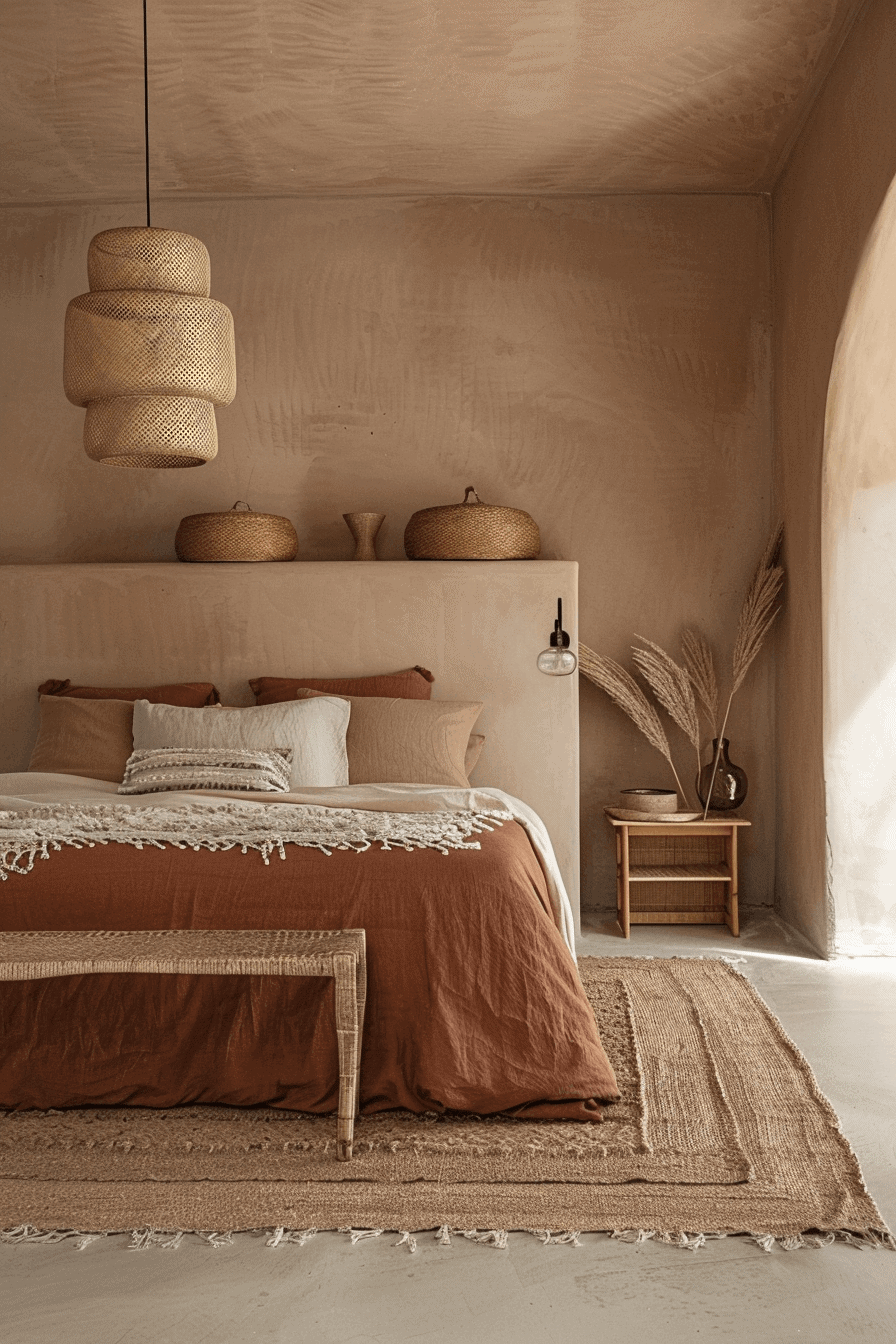 Tone colors and textures boho style bedroom 1709383499 4