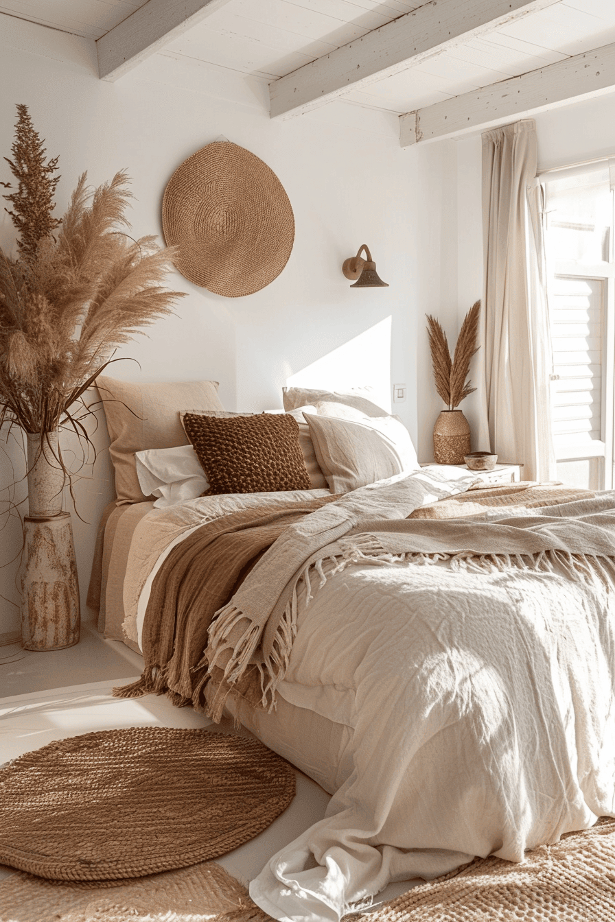 Tone colors and textures boho style bedroom 1709383499 3