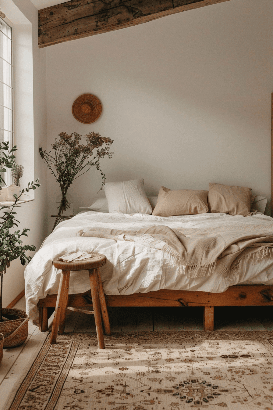 A minimalist bedroom in boho style 1709387642 1