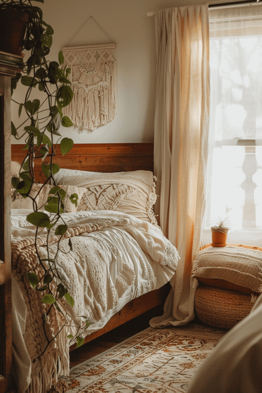 A minimalist bedroom in boho style 1709387642 3