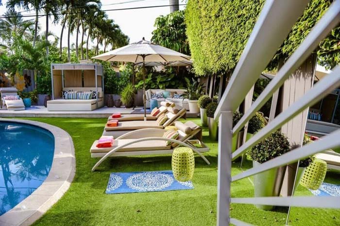 The resort brings greenery to the backyard
