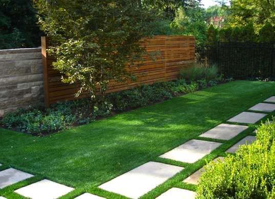 Use artificial turf with pavers