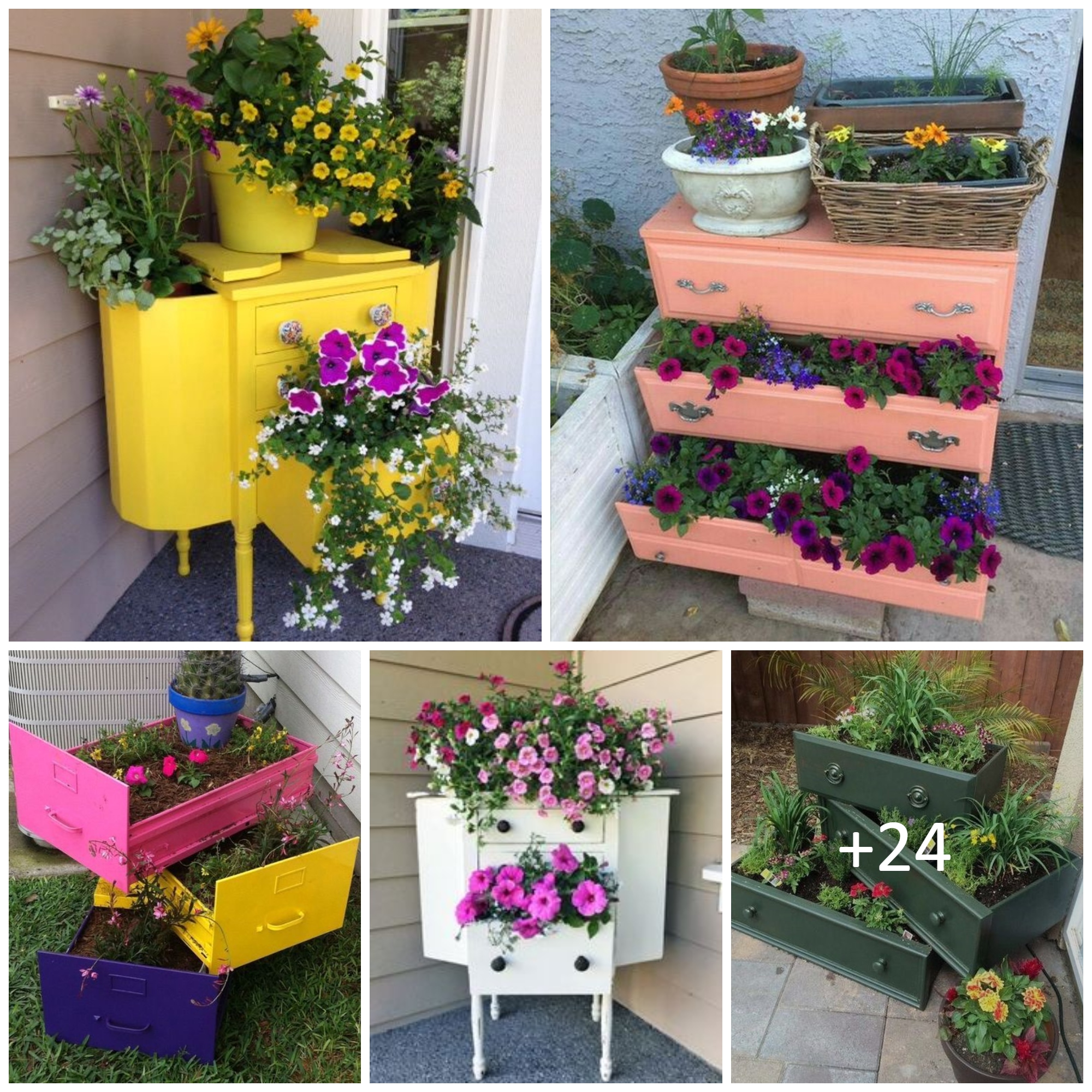 Creative Garden Containers with Old Drawers