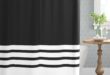 black and white striped shower curtain