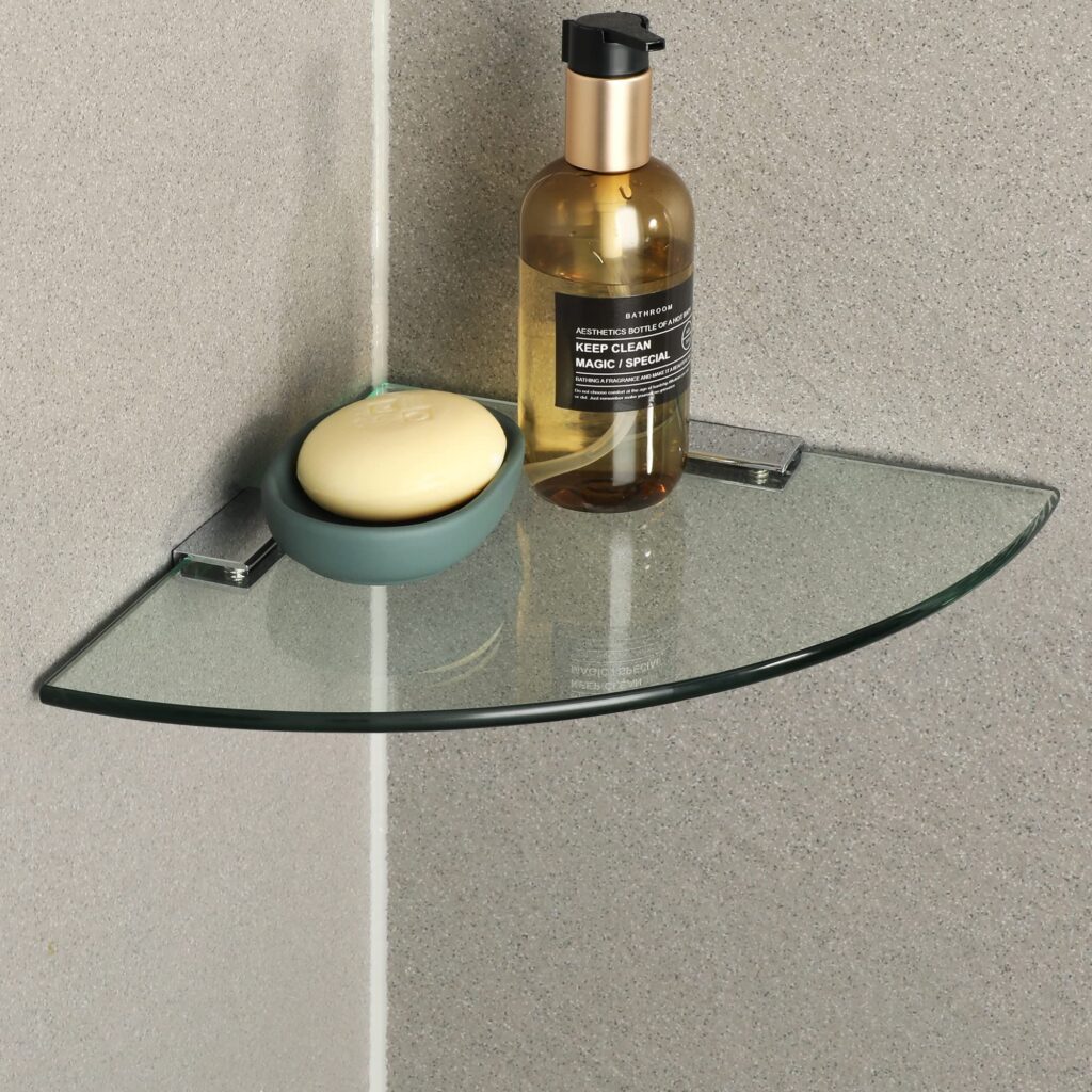 Floating Glass Bathroom Shelves