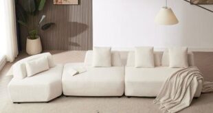 Modern Curved Sectional Sofa With Recliner