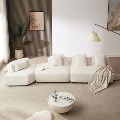 The Ultimate Comfort: Modern Curved Sectional Sofa with Recliner