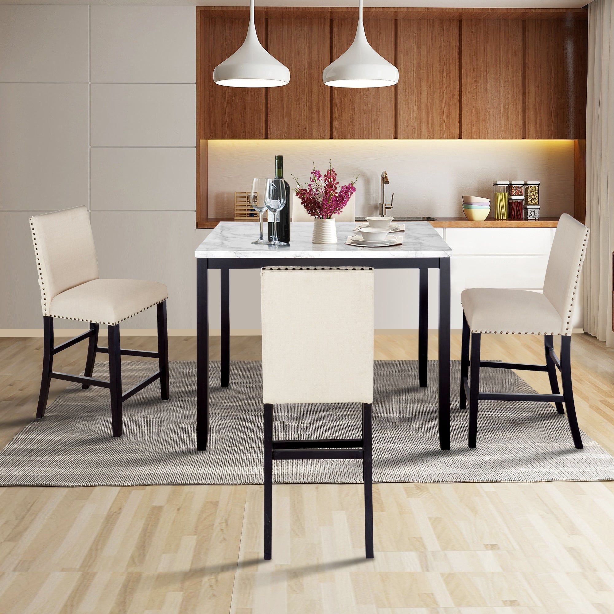 Elevate Your Dining Experience with Stunning Marble Top Counter Height Dining Sets