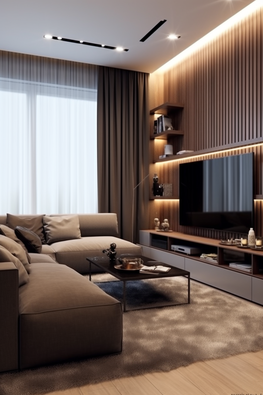 Contemporary Brown Living Room Ideas