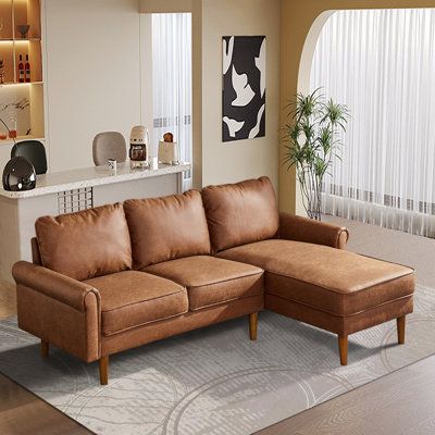 Compact Leather Sectional for Cozy Apartment Living