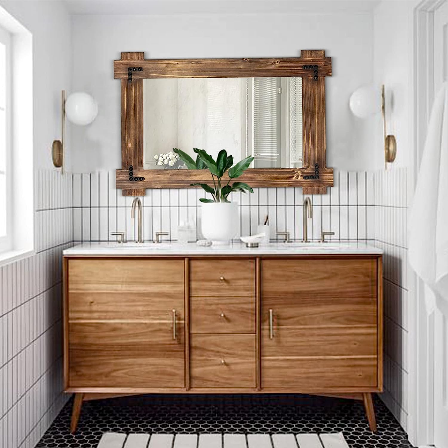 Creative Reflection: Bathroom Mirror Inspiration for Double Vanity Spaces