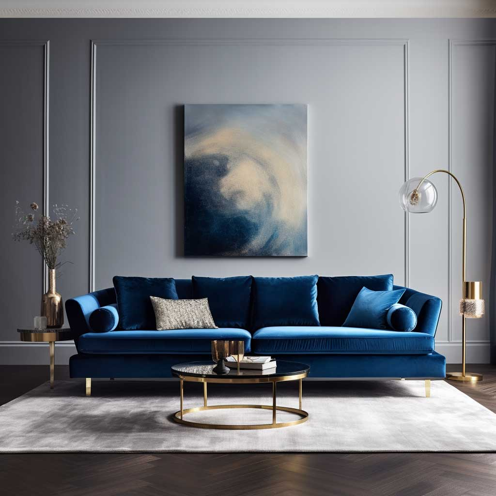 Blue and Gold Living Room