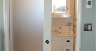 bathroom entry doors with frosted Glass